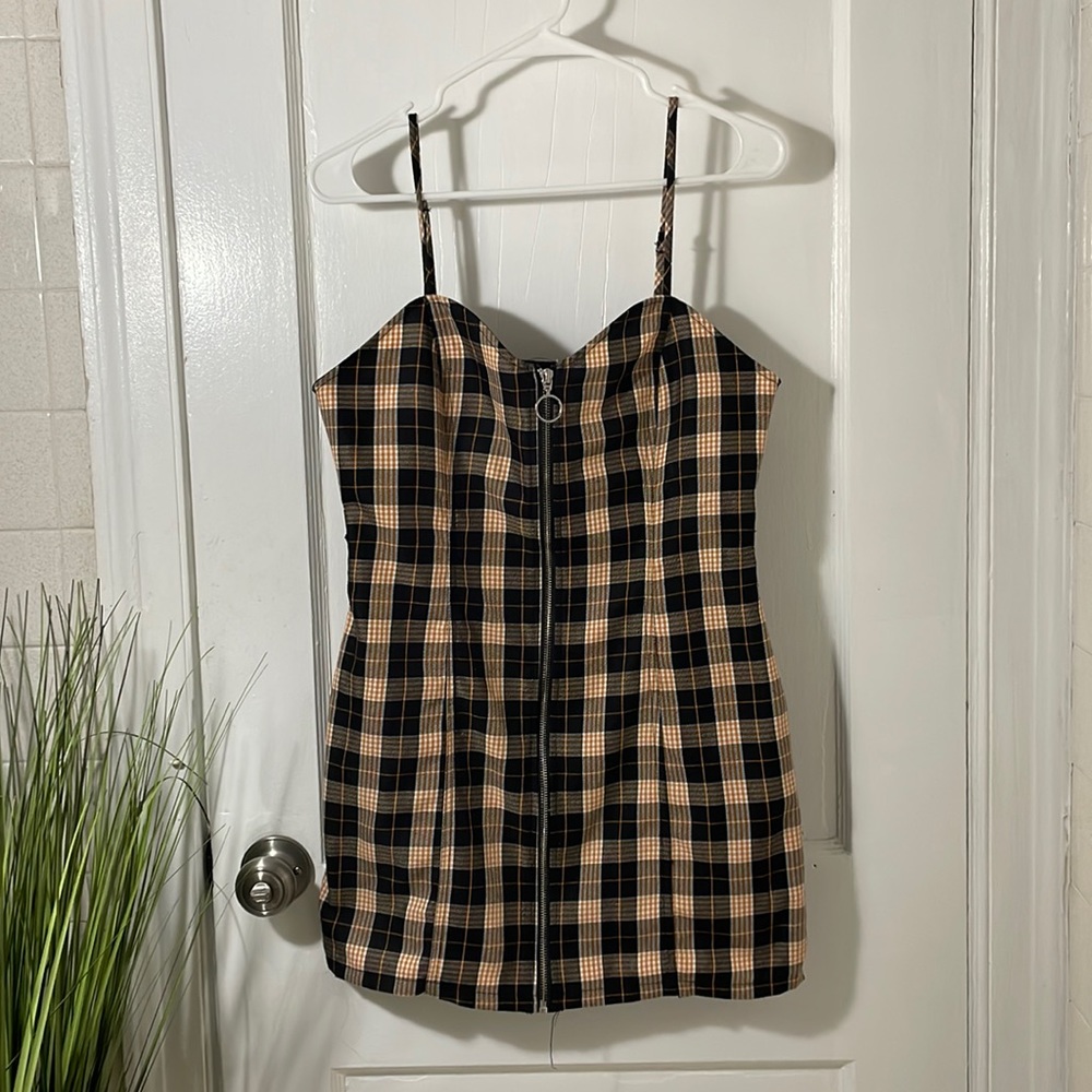 Orange/Black Plaid Dress